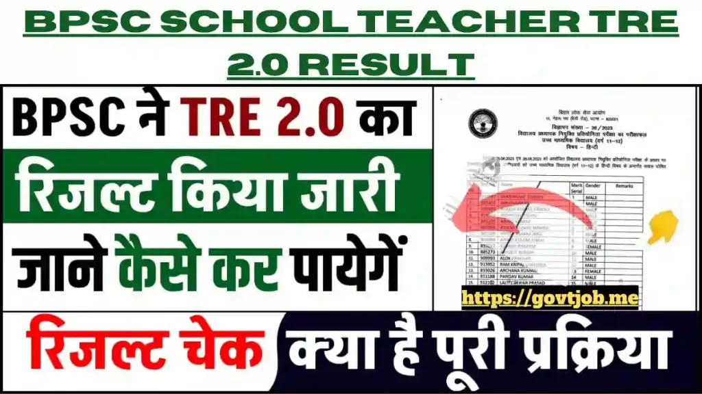 BPSC School Teacher TRE 2.0 Result