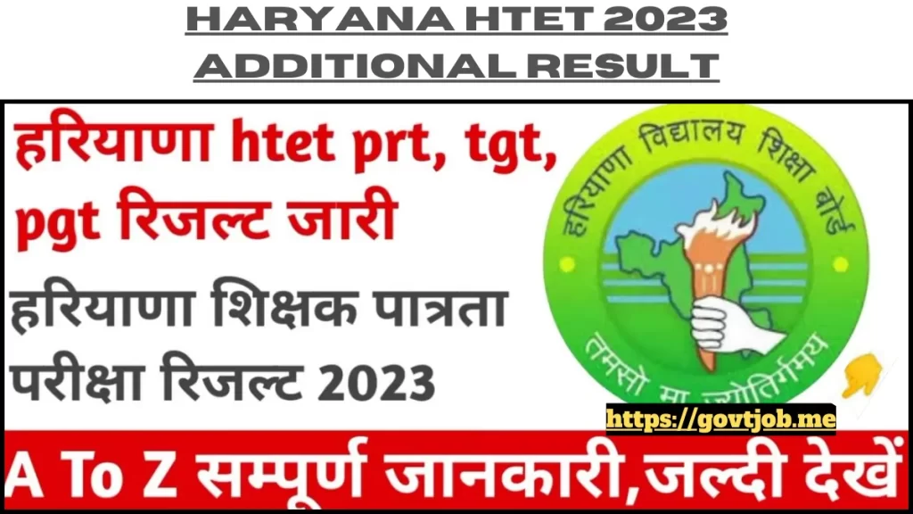 Haryana HTET 2023 Additional Result