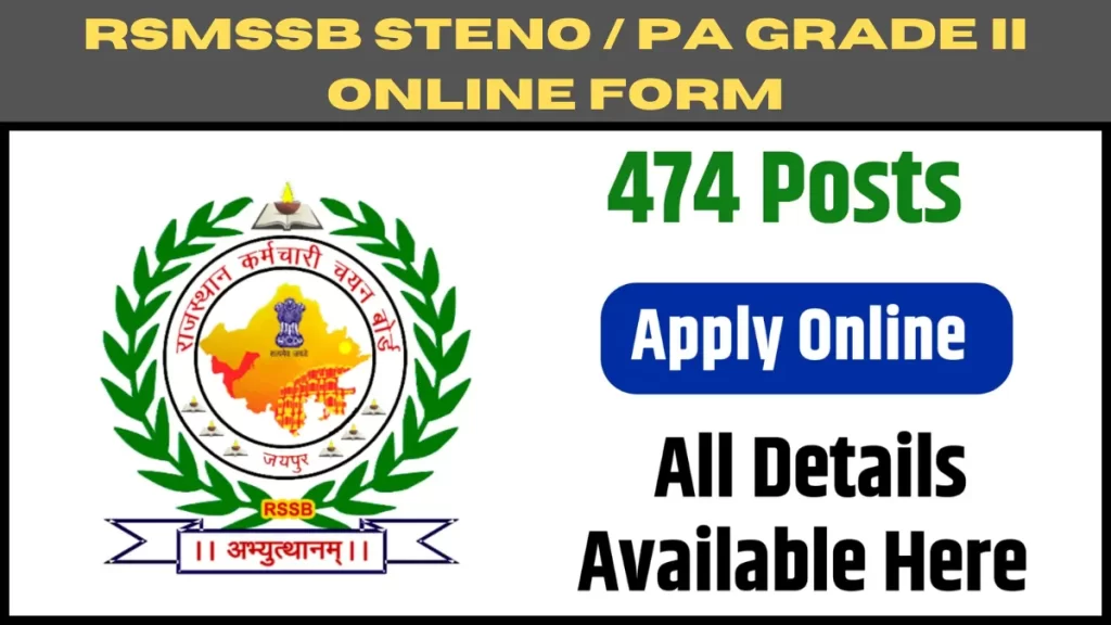 RSMSSB Steno PA Grade II Online Form