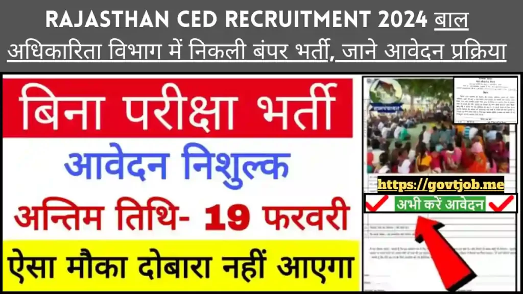Rajasthan CED Recruitment 2024
